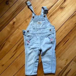 *4/$20* OshKosh B’gosh Embroidered Denim Overalls